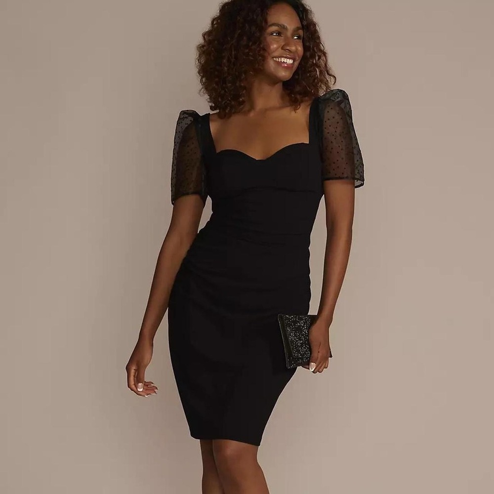 Elegant Black Puff Sleeve Dress